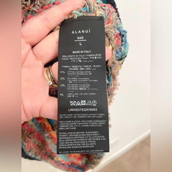 ALANUI Over The Rainbow Crochet Mini Dress Brown Yellow multicolor Large - Picture 11 of 12